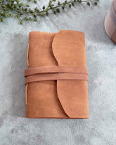 A6 Handmade Leather Notebook in Gift Bag - Tan - Benny and Mollie