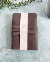 A6 Handmade Leather Notebook in Gift Bag - Dark Brown - Benny and Mollie