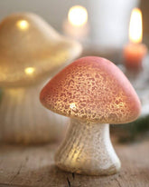 Pink and Neutral Glass Mushroom Light