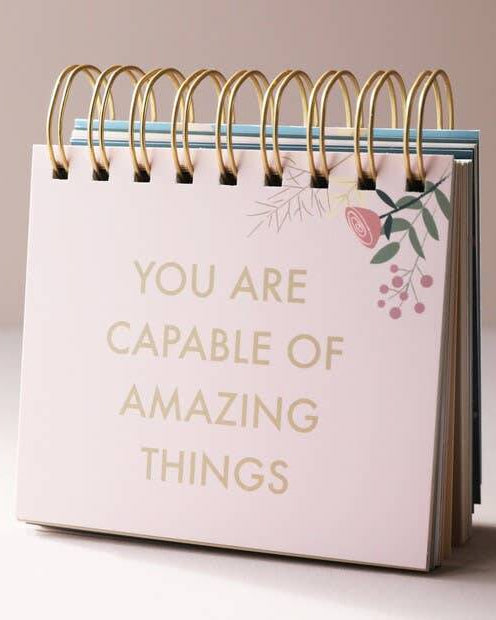 Pink Floral Weekly Positivity Flip Chart