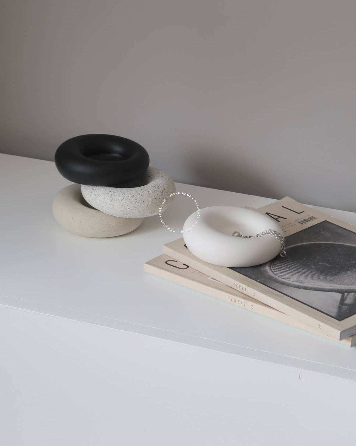 Asymmetrical Jewellery Dish - White - Benny and Mollie