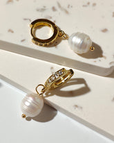Natural Pearl Hoop Earrings - Benny and Mollie