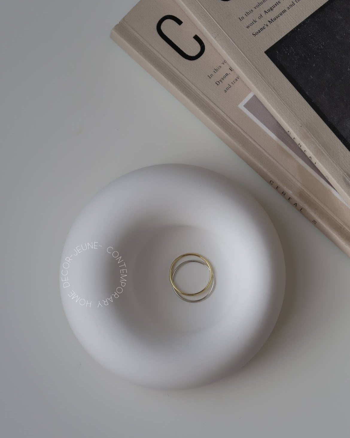 Asymmetrical Jewellery Dish - White - Benny and Mollie