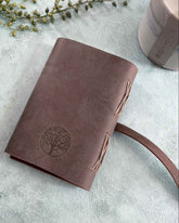 A6 Handmade Leather Notebook in Gift Bag - Dark Brown - Benny and Mollie