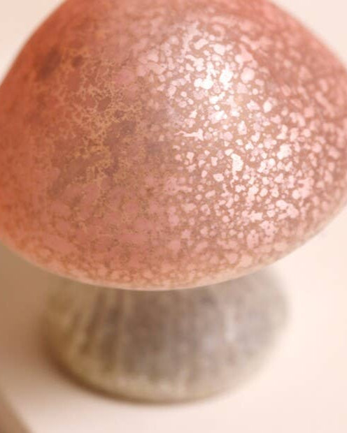Top of Pink Glass Mushroom Light