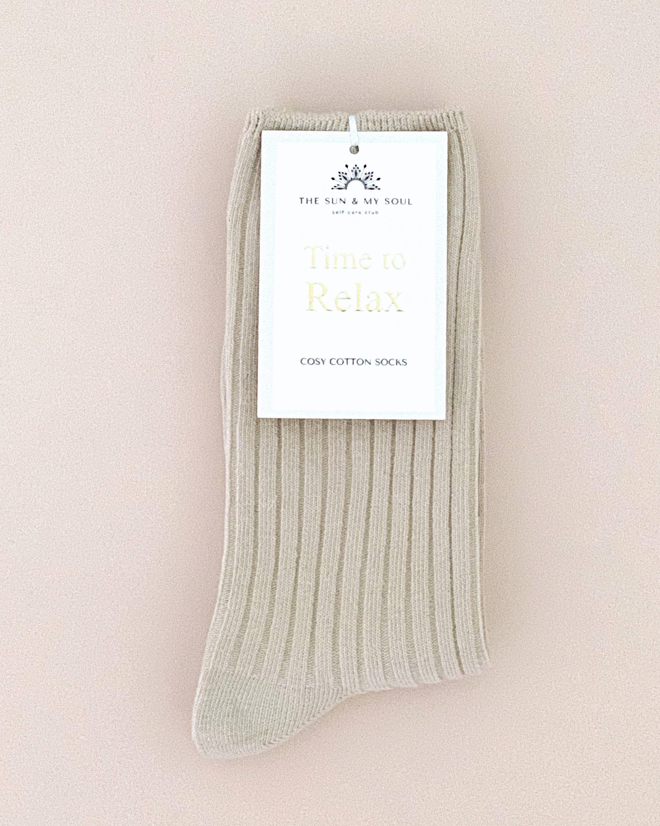 Comfortable Beige Cosy Cotton Socks