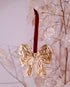 Tin Embossing Bow Ornament with Ribbon