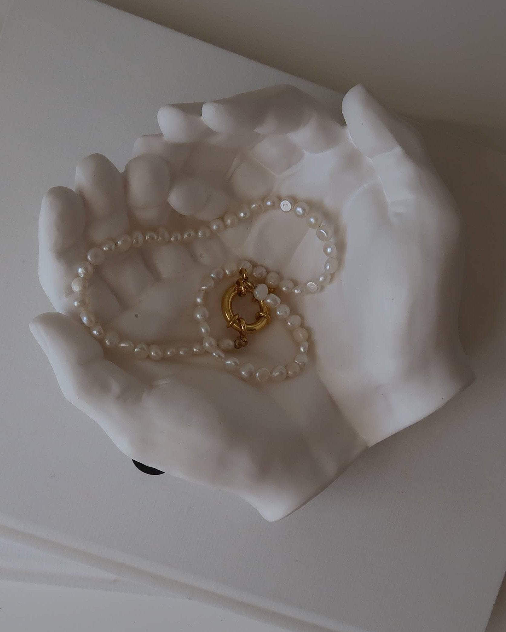 Cupped Hands Stone Decorative Bowl Top View