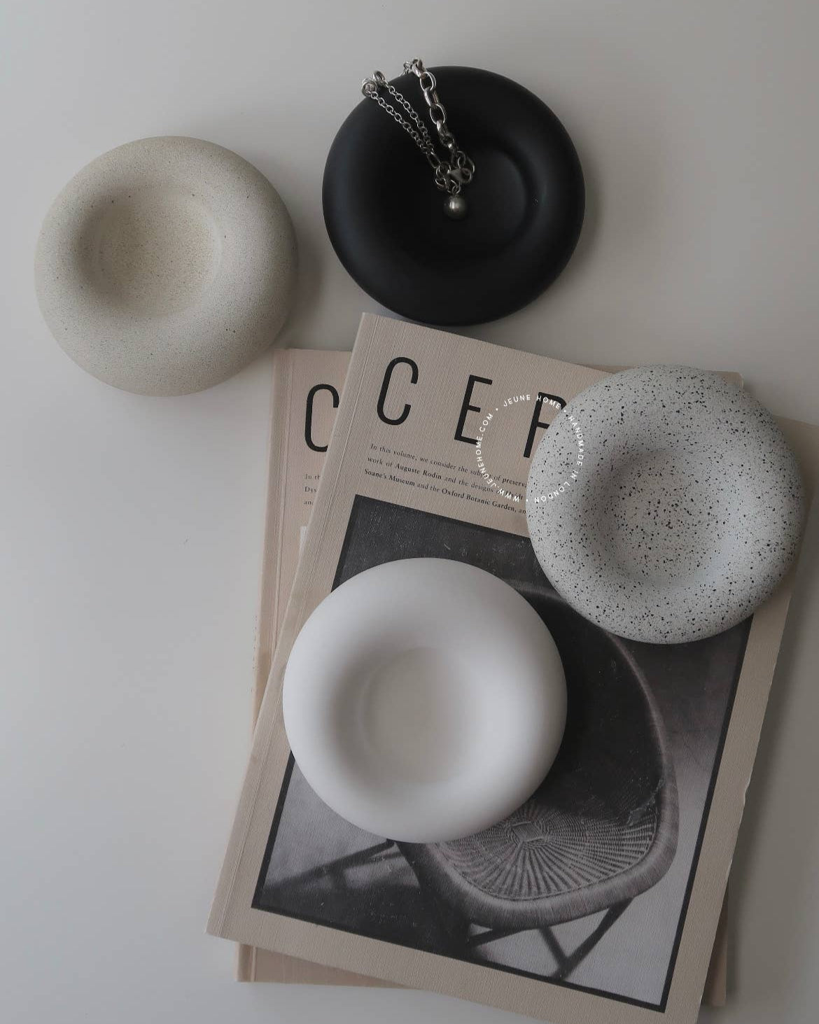 Asymmetrical Jewellery Dish - White - Benny and Mollie