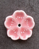 Pink Handmade Ceramic Incense Holder - Small Flowers