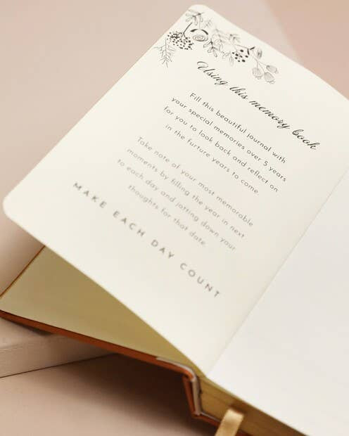 Orange Five-Year Thought a Day Journal Opened