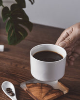Handmade Cedar Wooden Resin Coaster on Table with Coffee