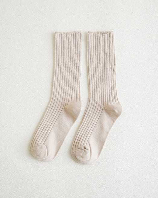 Beige Cosy Cotton Socks - Pair