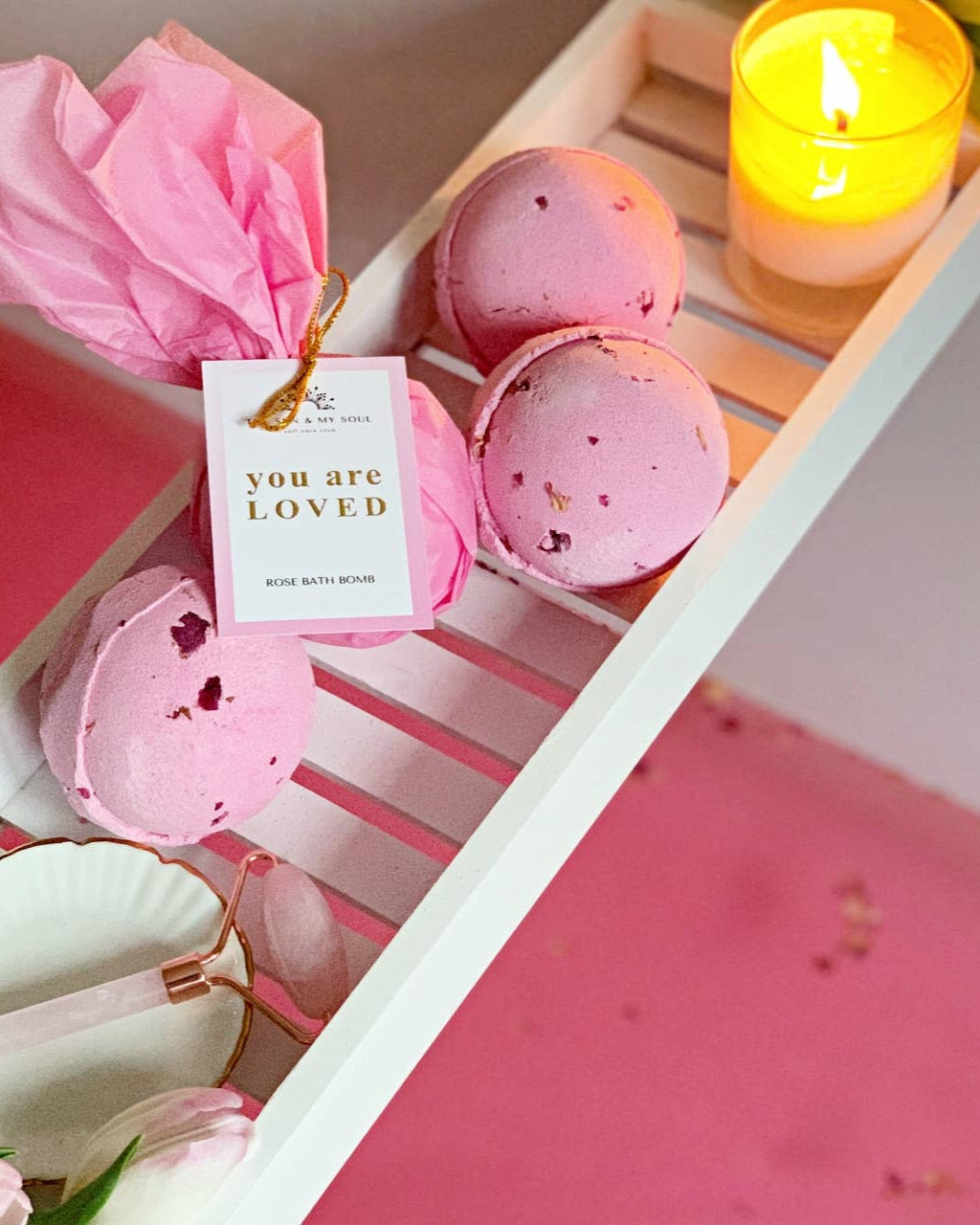 Rose Scented Luxury Self Love Bath Bomb Bath Time