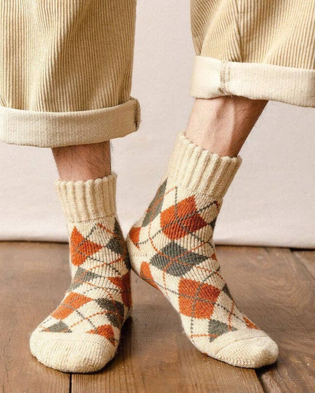Cream Extra Thick Men’s Wool Socks