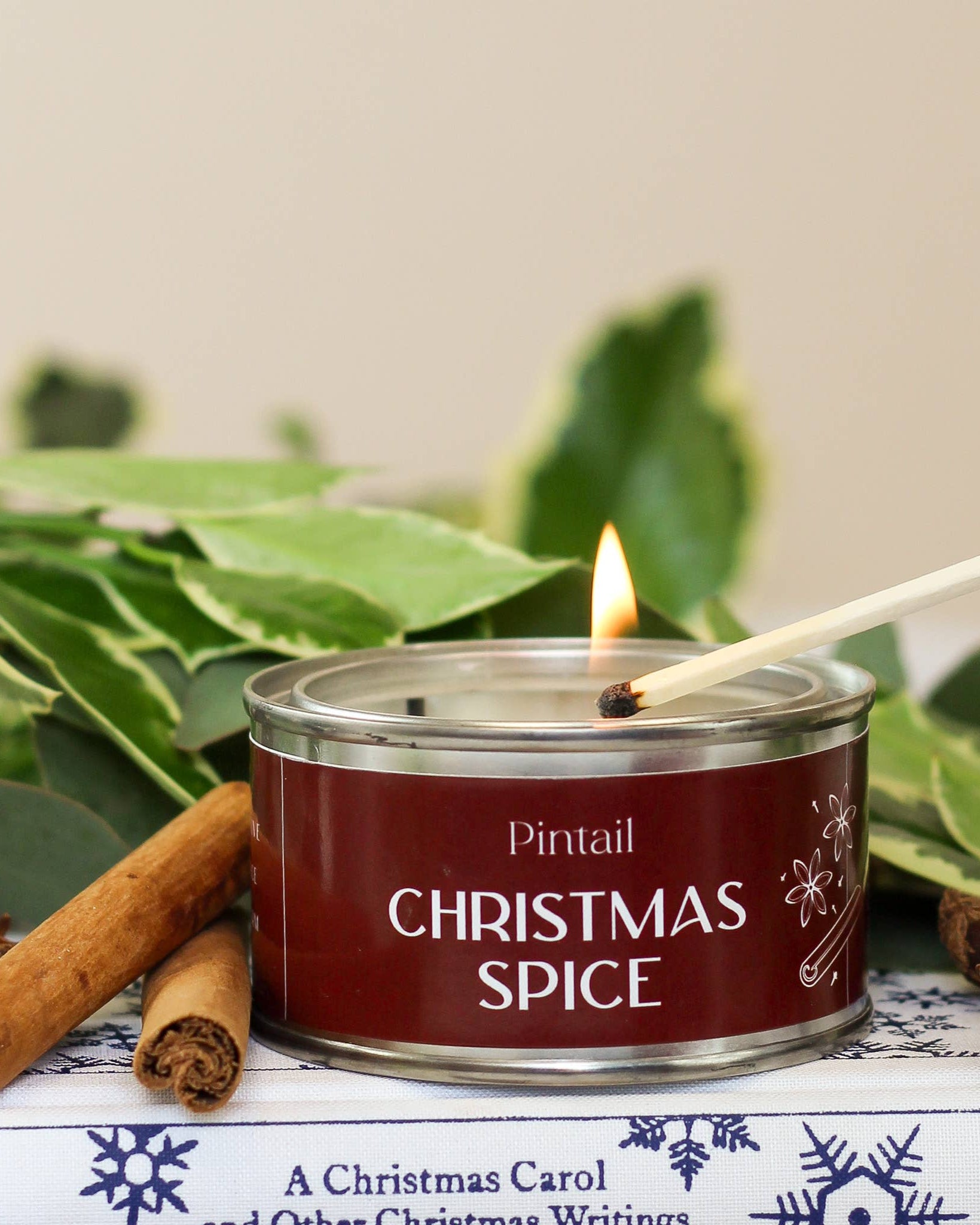 Christmas Spice Paint Pot Candle Lit