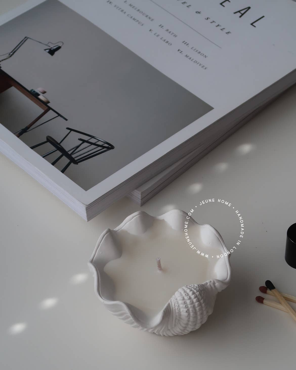Driftwood & Rocksalt Scented Mini Clam Shell Candle - Benny and Mollie