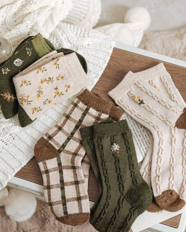 Floral Wool Socks