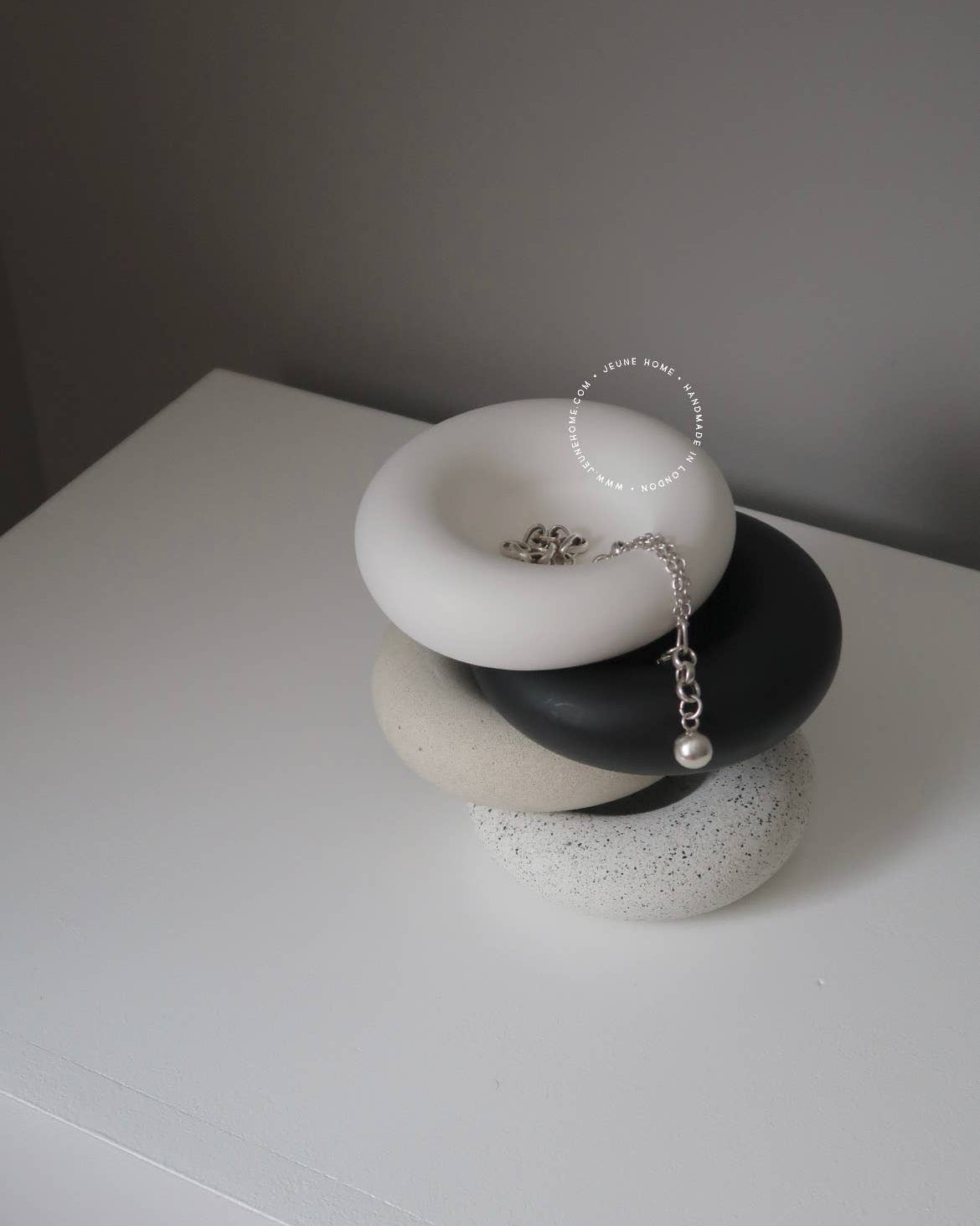Asymmetrical Jewellery Dish - White - Benny and Mollie