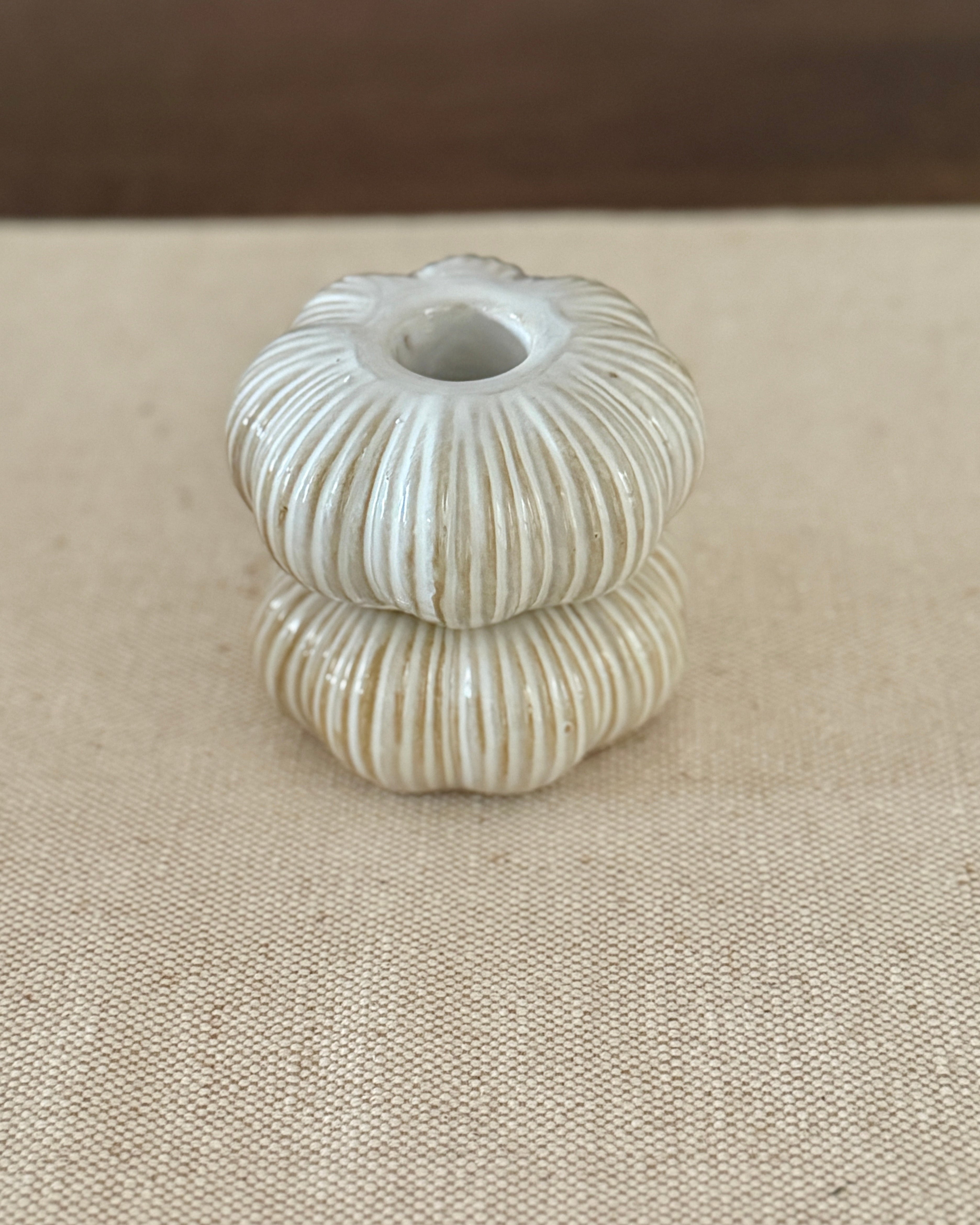Ceramic Pumpkin Candle Holders Set of Two
