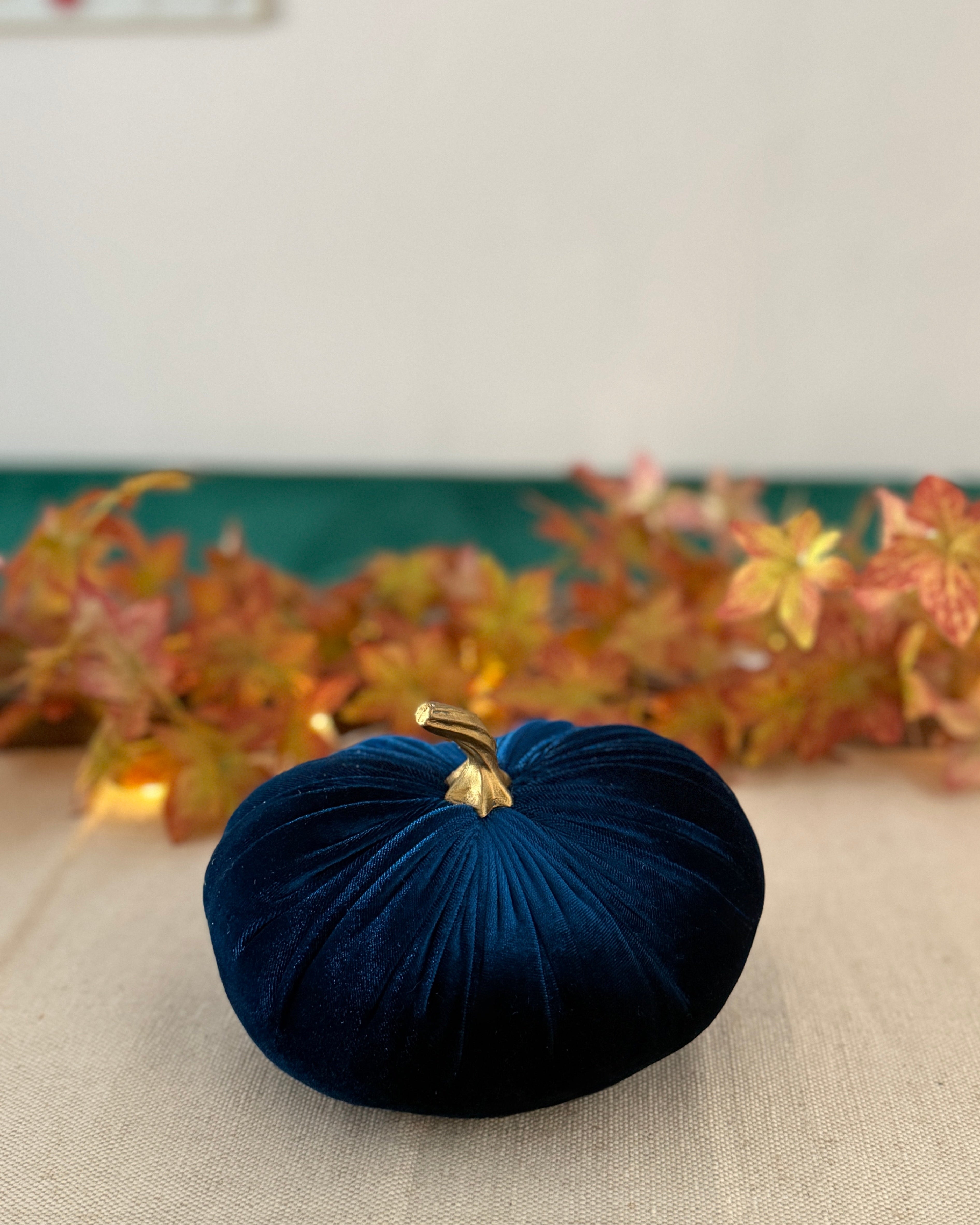 Midnight Blue Luxury Velvet Pumpkins