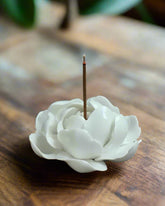 Handmade White Lotus Incense Holder - Benny and Mollie