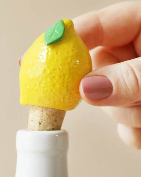 Lemon Cork Bottle Stopper