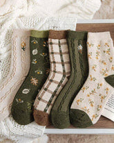 Floral Wool Socks Collection