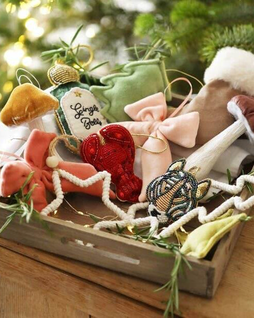 Pink Velvet Bow Christmas Decoration