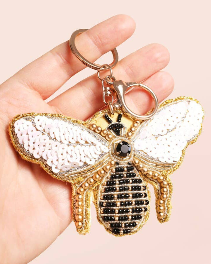 Beaded Bee Keyring and Bag Charm - Benny and Mollie