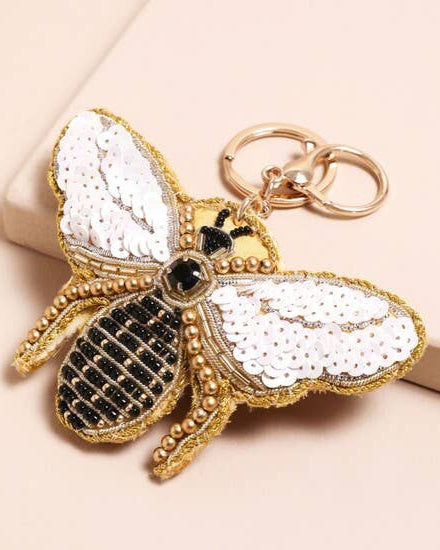 Beaded Bee Keyring and Bag Charm - Benny and Mollie