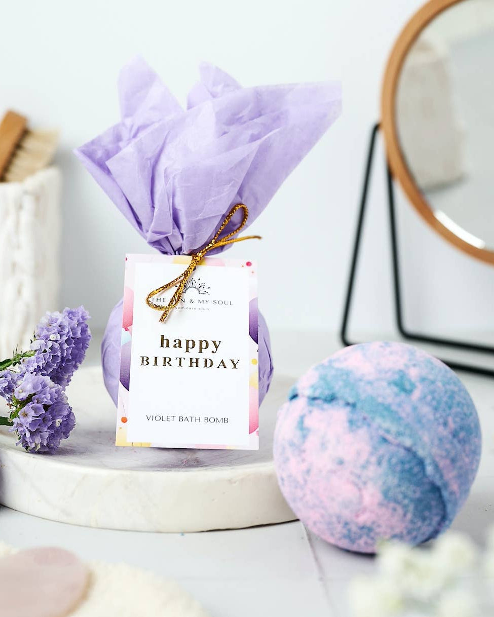 Violet Scented Luxury Birthday Bath Bomb Purple