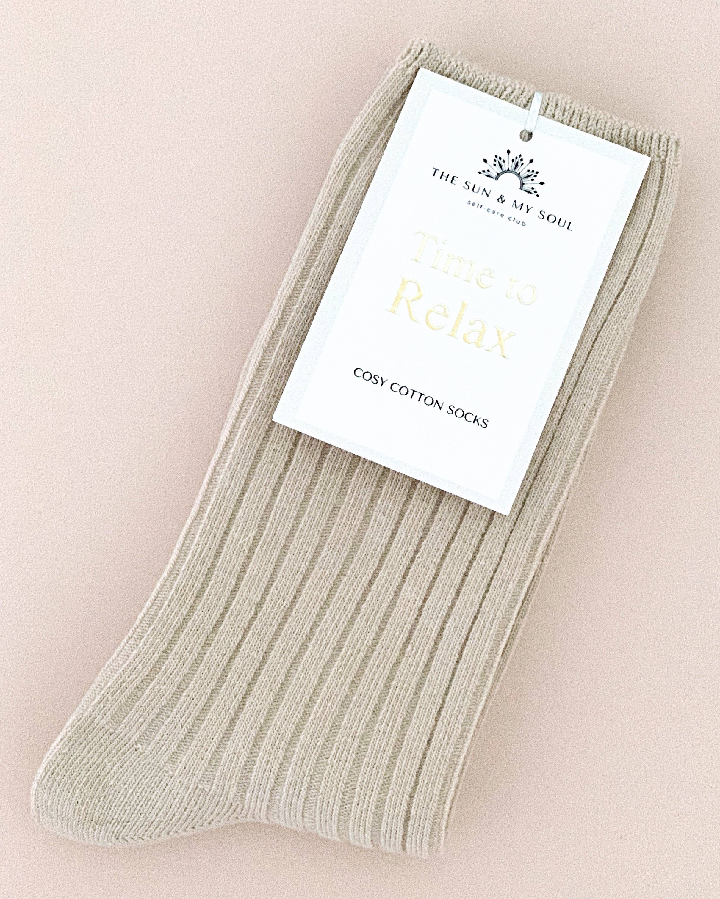 Beige Cosy Cotton Socks