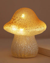 Lit Up Neutral Glass Mushroom Light