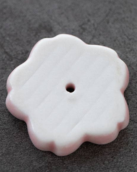 Bottom of Handmade Ceramic Incense Holder - Small Flowers