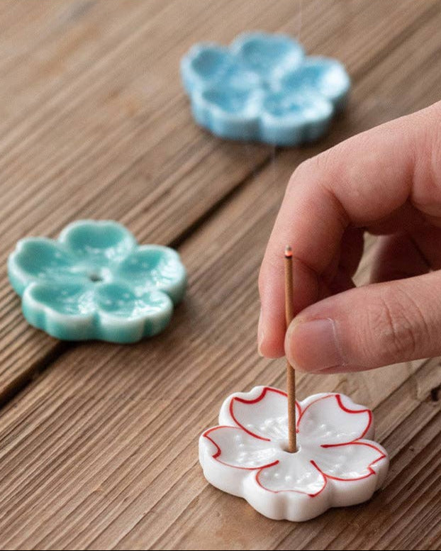 Lighting Handmade Ceramic Incense Holder - Small Flowers