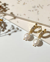 Natural Pearl Hoop Earrings - Benny and Mollie