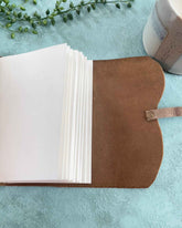 A6 Handmade Leather Notebook in Gift Bag - Tan - Benny and Mollie