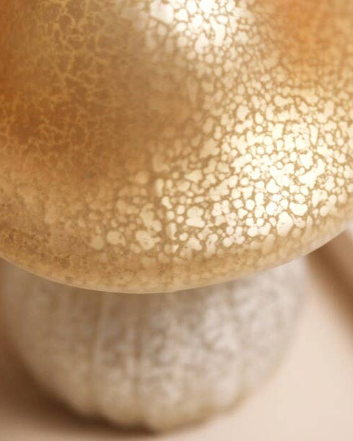 Close-Up Neutral Glass Mushroom Light