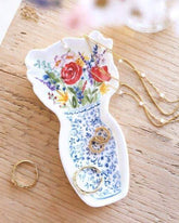 Flowers in Vase Trinket Dish - Benny and Mollie