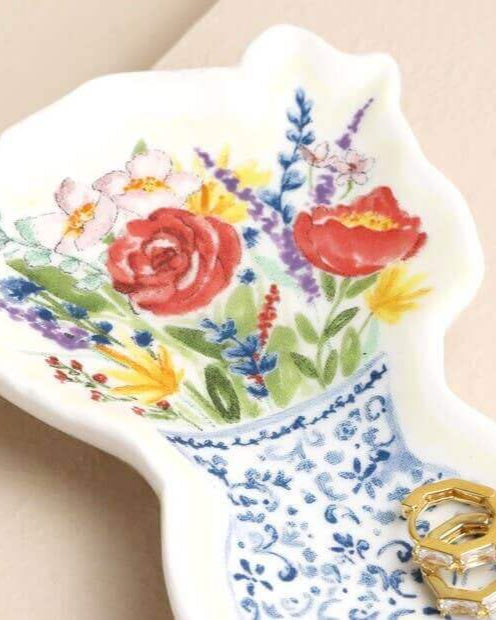Flowers in Vase Trinket Dish - Benny and Mollie