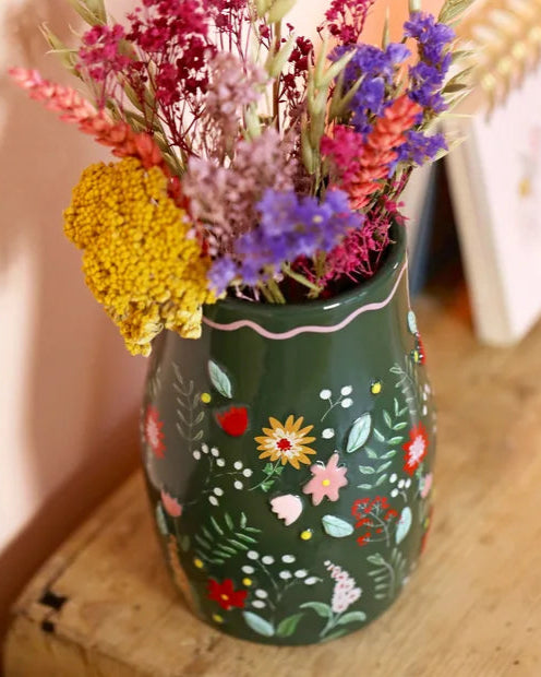 Forest Green Flower Vase - Benny and Mollie