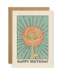 Happy Birthday Card with Flower Illustration