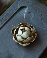 Handmade Green Lotus Incense Holder Ornament with Incense