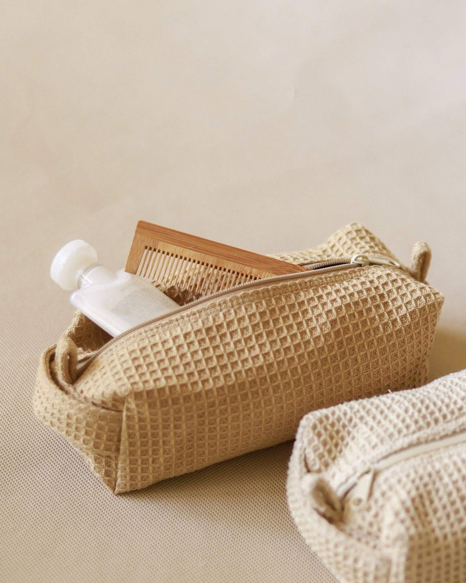 Handmade, eco-friendly Organic Toast Waffle Pouch crafted from organic fabric. Ideal for home décor or storage.