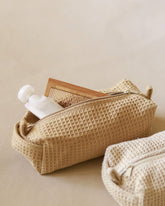 Handmade, eco-friendly Organic Toast Waffle Pouch crafted from organic fabric. Ideal for home décor or storage.