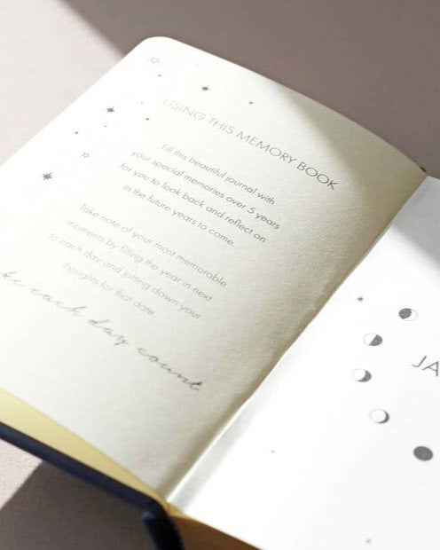 Navy Five-Year Thought a Day Journal Opened
