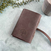 A6 Handmade Leather Notebook in Gift Bag - Dark Brown - Benny and Mollie