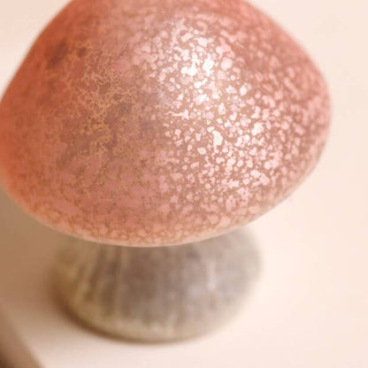 Pink Glass Mushroom Light - Small