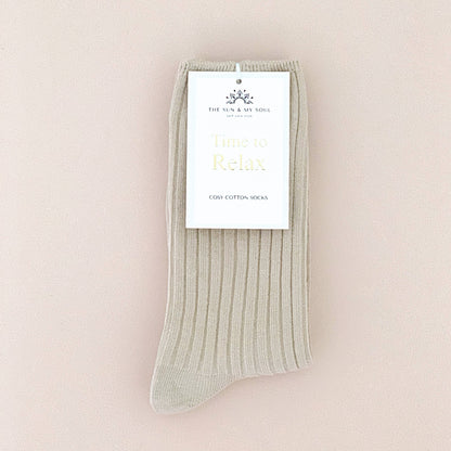 Cosy Cotton Socks⎜Beige